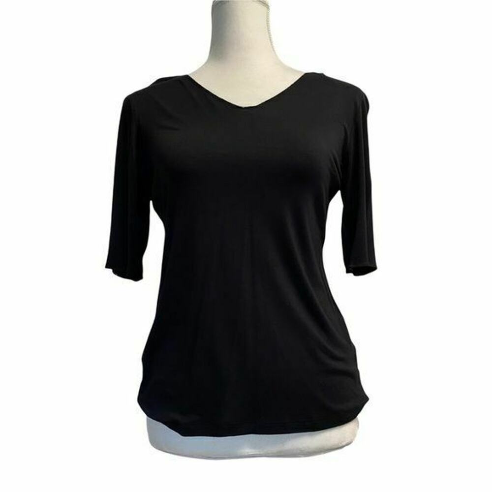 Philosophy alex v neck blouse black elbow sleeve sz small